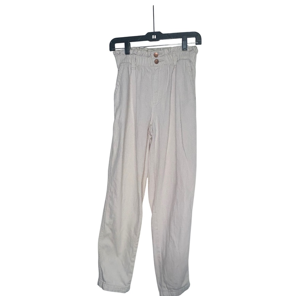 Universal Thread Womens PB Waist Tapered Pants Cream Off-White Size 0 Cotton